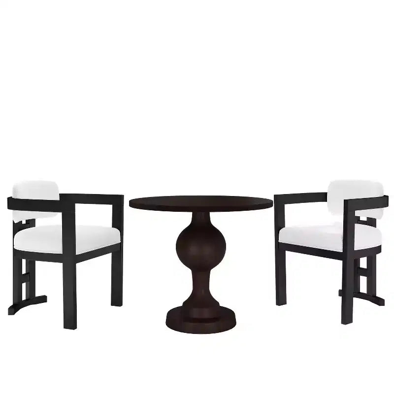 Christopher Knight Home Jace 3 Piece Birch Wood and Aluminum Upholstered Dining Set