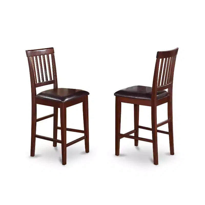 HomeStock Vernon 3 Piece Counter Height Dining Set Mahogany Square