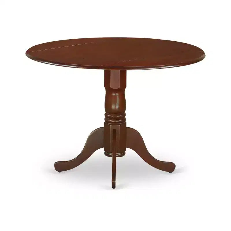 HomeStock Round Dropleaf Dining Set Mahogany Dark Gray