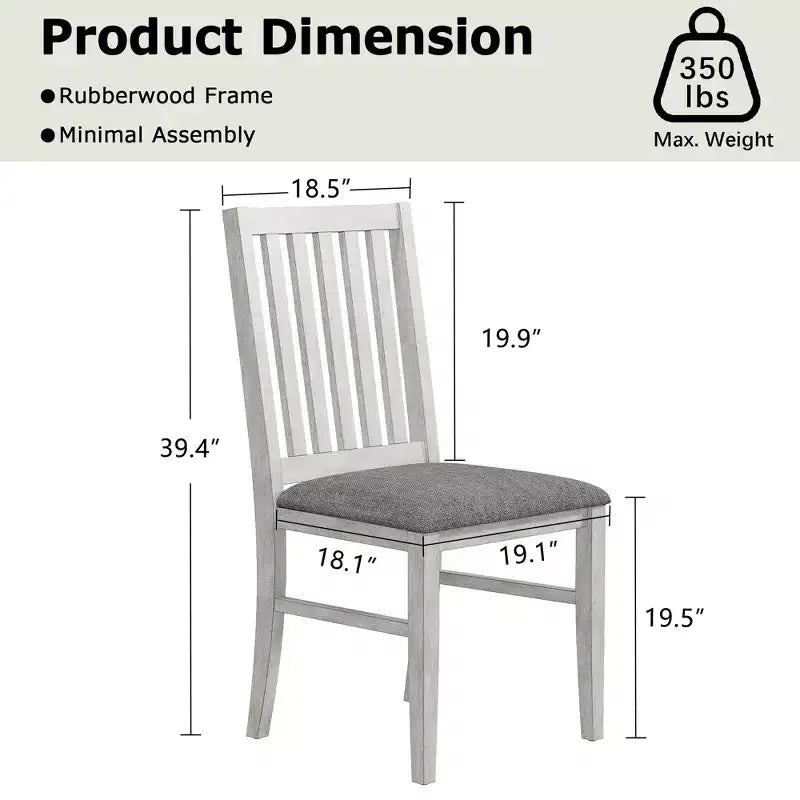 VECELO Round Extendable Dining Table Set, Rubber Wood Table with 4/6 Armless Upholstered Dining Chairs for Kitchen, Gray