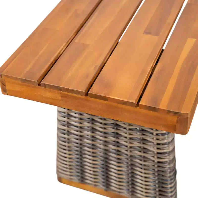 Christopher Knight Home Varesa Rustic 6 Piece Outdoor Rattan Acacia Wood Dining Set with Cushions