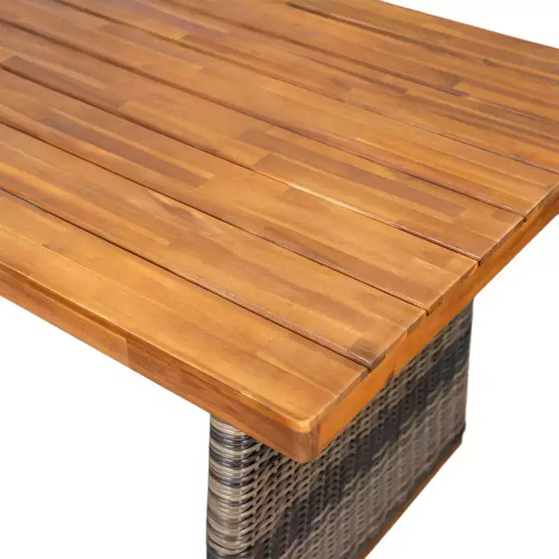 Christopher Knight Home Varesa Rustic 6 Piece Outdoor Rattan Acacia Wood Dining Set with Cushions