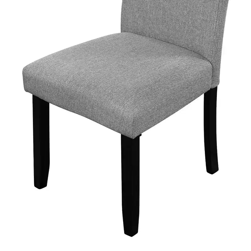 5 Piece Round Dining Table Set for 4, Modern Marble Dining Table and 4 High Back Upholstered Chairs