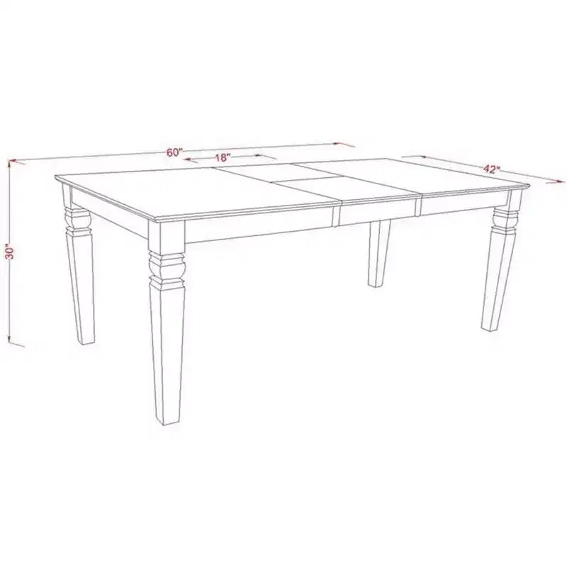 HomeStock Belmont 7Pc Dinette Set Includes a Rectangular Kitchen Table , Butterfly Leaf , Six Vertical Slatted Linen Seat Dining Chairs, White Finish