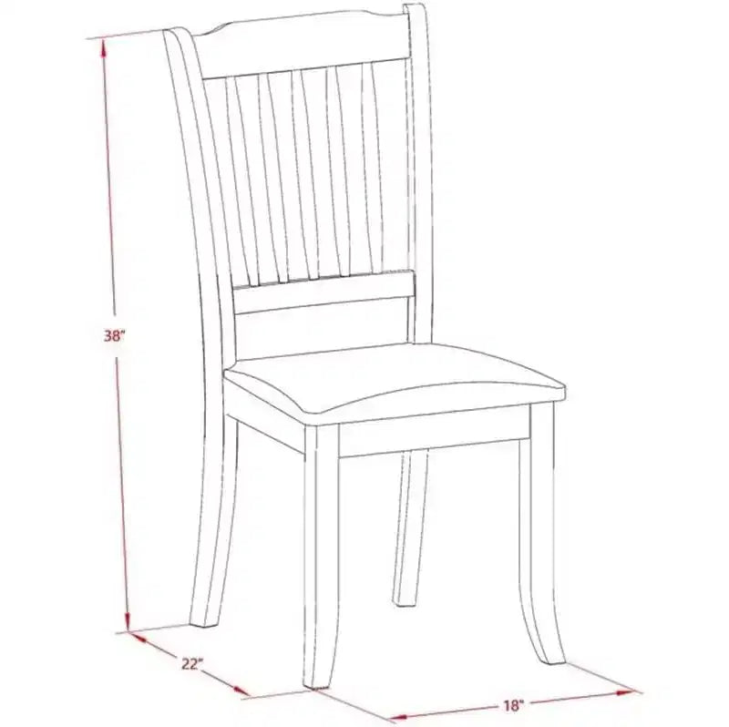 HomeStock Belmont 7Pc Dinette Set Includes a Rectangular Kitchen Table , Butterfly Leaf , Six Vertical Slatted Linen Seat Dining Chairs, White Finish