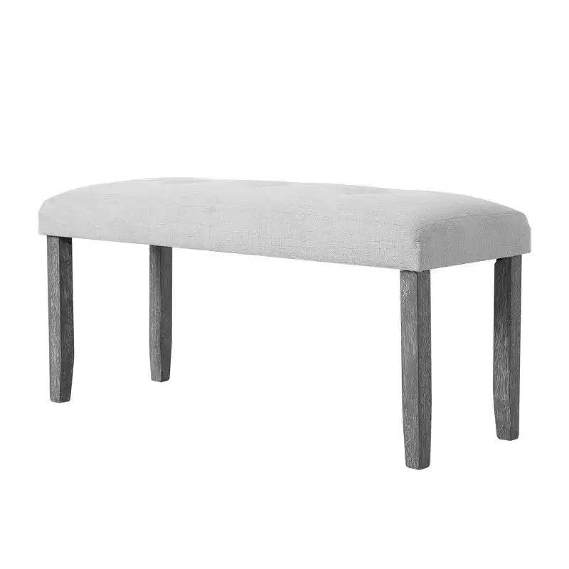 6 Piece Wood Dining Room Table Set, Dining Room Rectangular Table with 4 Upholstered Chairs and Bench
