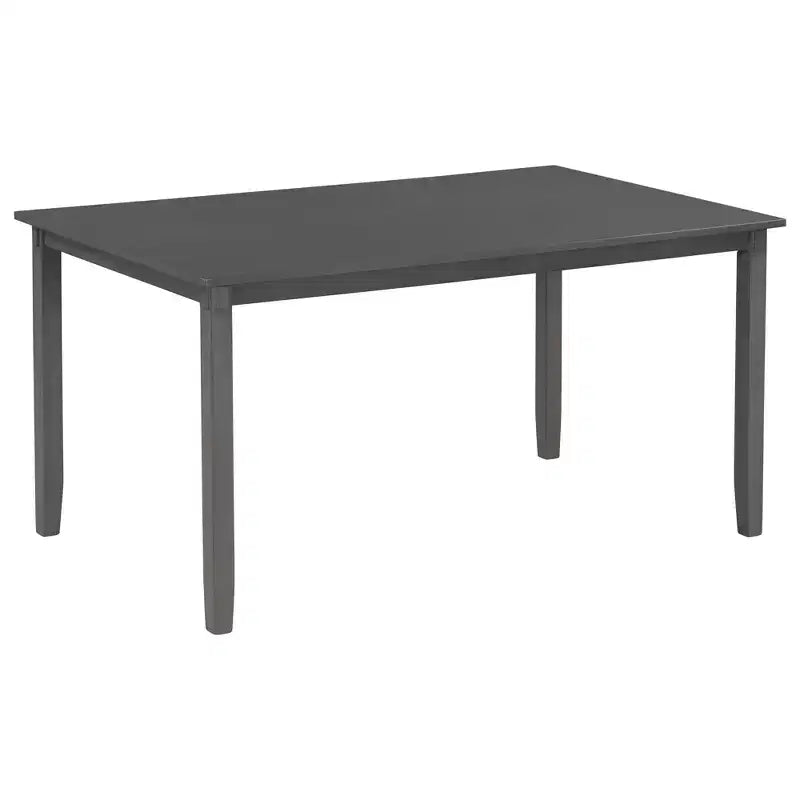 Farmhouse 6 Pieces Dining Set with Bench for 6, Wooden Rectangle Table and 4 Upholstered Chairs