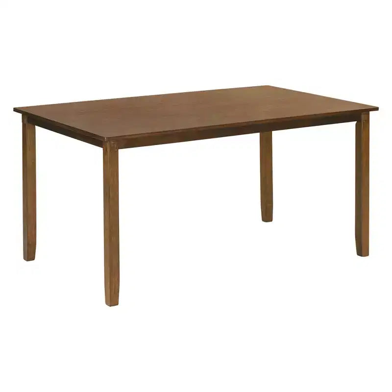 Farmhouse 6 Pieces Dining Set with Bench for 6, Wooden Rectangle Table and 4 Upholstered Chairs