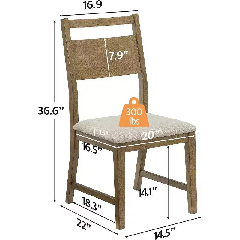AMERLIFE 46 Round Solid Wood Dining Table, Chairs, Mid-Century Kitchen & Lining Room Furniture