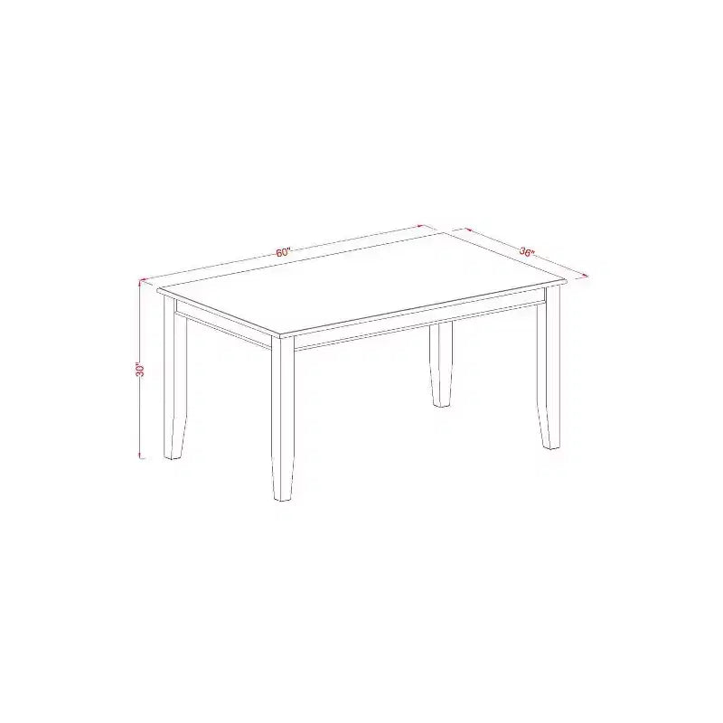 HomeStock 5-Piece Rectangle Mahogany Finish Solid Wood Top Dining Table with 4 Parson Chair