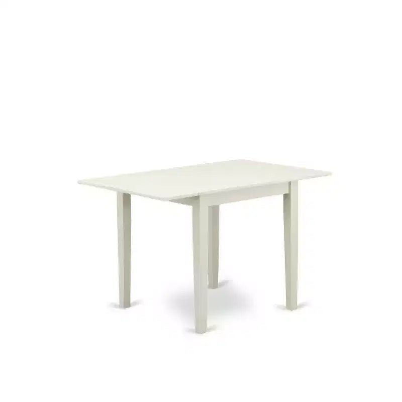 Dining Table Set 4 Chairs - Linen Fabric Blue & White - Modern Wood Kitchen Set