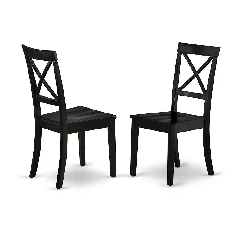 Mediterranean Dining Set 7 Piece - Table & 6 Chairs - 36x60 Inch - Black Finish - HomeStock