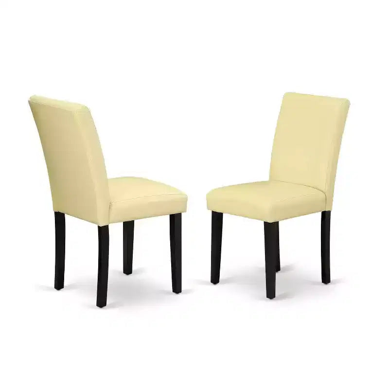 Dinette Table Set 7Pc Rectangular Kitchen Table with 6 Chairs - 42/60 Leaf & Black Legs