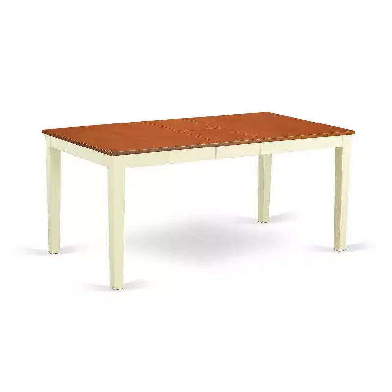 Retro Dining Set 6Pc Rectangular Table w/ Leaf & 4 Chairs Bench - 54/66 Inch