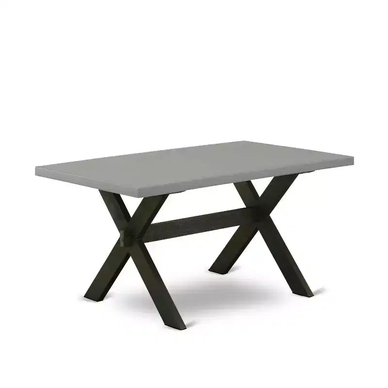 HomeStock 7-Piece Natural Oak Finish Solid Wood Top Dining Table with 6-Parson Chairs