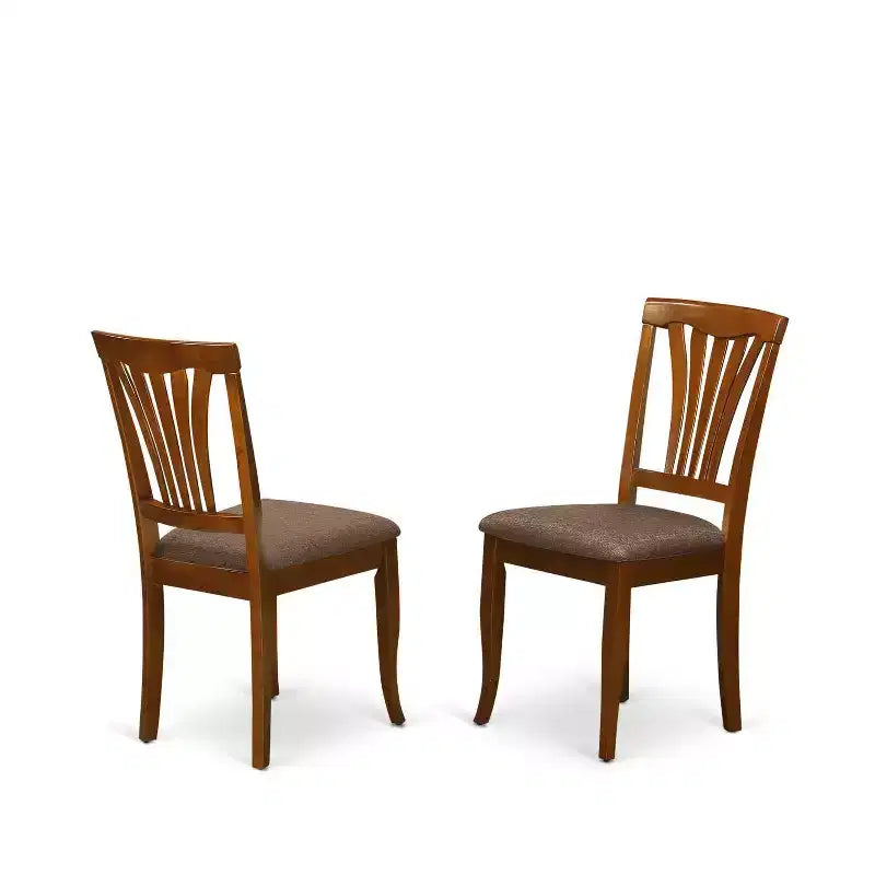 3-Piece Saddle Brown Finish Solid Wood Top - Dining Room Set - Seats 4