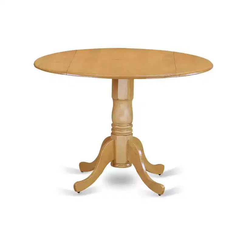 HomeStock 3-Piece Round Natural Oak Finish Solid Wood Top Dining Table 2-Chairs