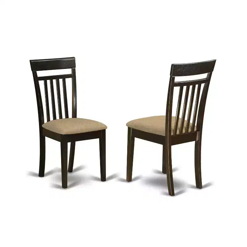 Vintage Kitchen Dining Set - 6 Piece Table & Chairs - Linen Fabric Bench - 36x60 Inch Cappuccino