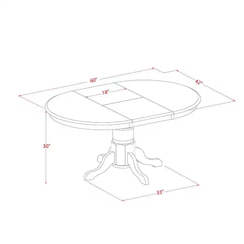 Oval Dining Table Set 5pc - Renaissance Style Table & 4 Chairs - Elegant Dining Room Furniture