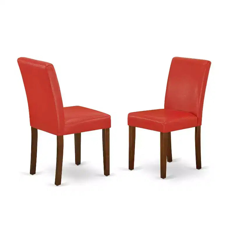 Round Dining Table Set for 4 - 42 Inch Pedestal Table & Firebrick Chairs - Seaside Serenity