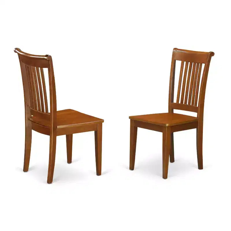 5 Piece Dinette Set - Oval Table & 4 Chairs - Saddle Brown Dining Room Set