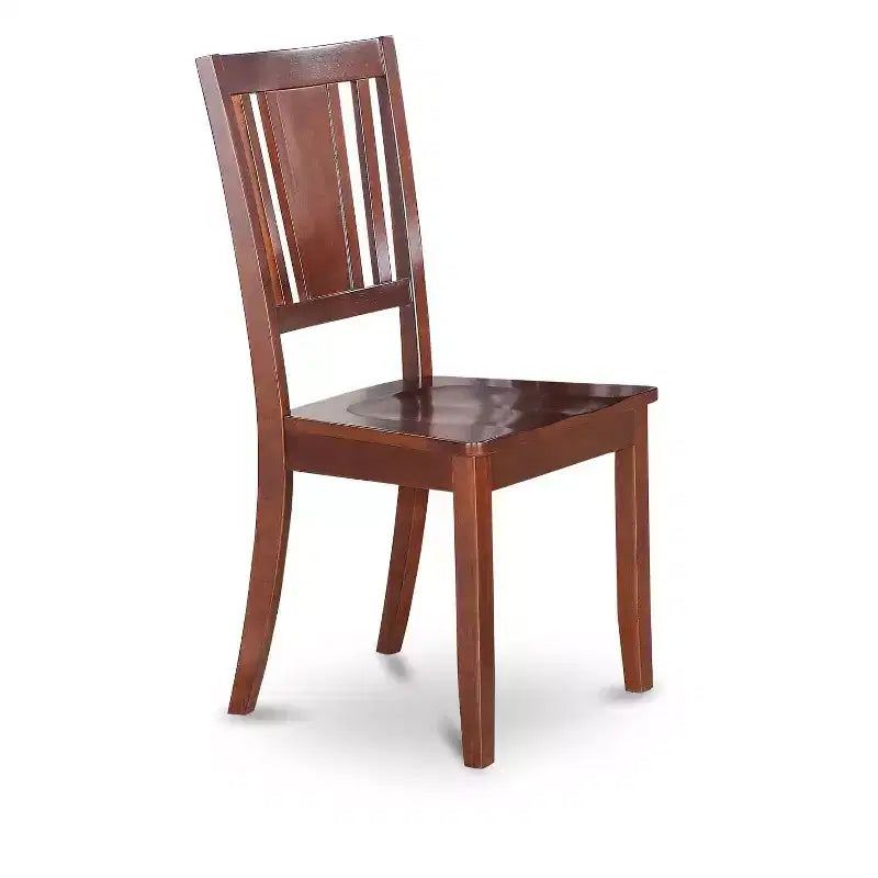 5Pc Dining Set - 36 Round Table & 4 Wood Chairs - Eclectic Style