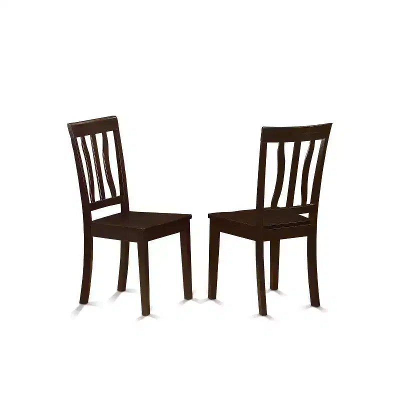 Nordic Kitchen Dining Set - 5 Piece Table & Chair Set - Solid Wood - Cappuccino Finish - Round Table for 4