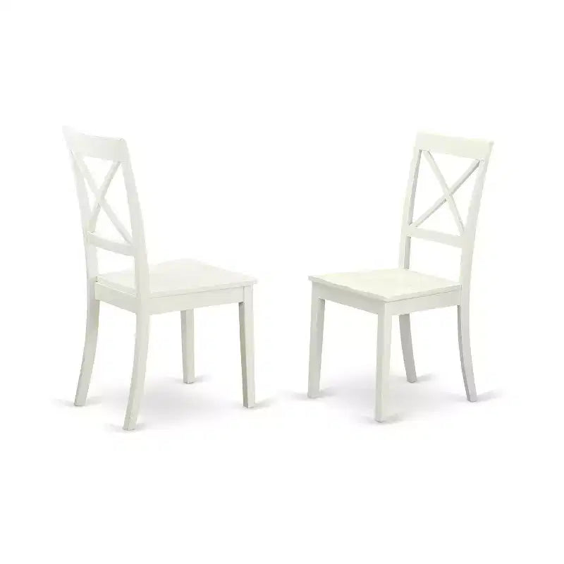 Kitchen Table and Chair Set - 5 Piece Dining Set Antique Style Linen White