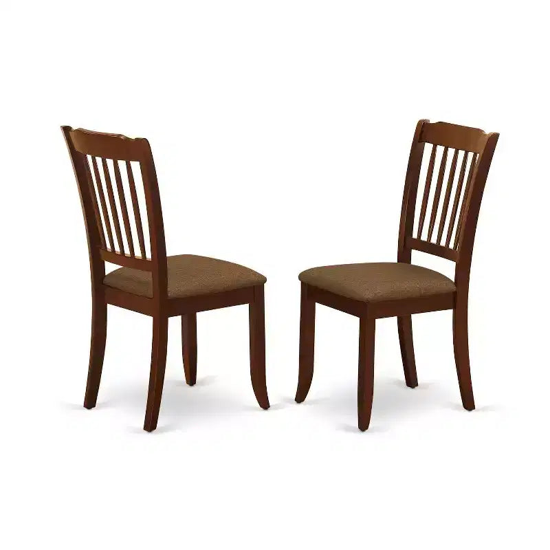 HomeStock 3-Piece Mahogany Finish Rectangular Solid Wood Top With Butterfly Leaf Dining Table Set
