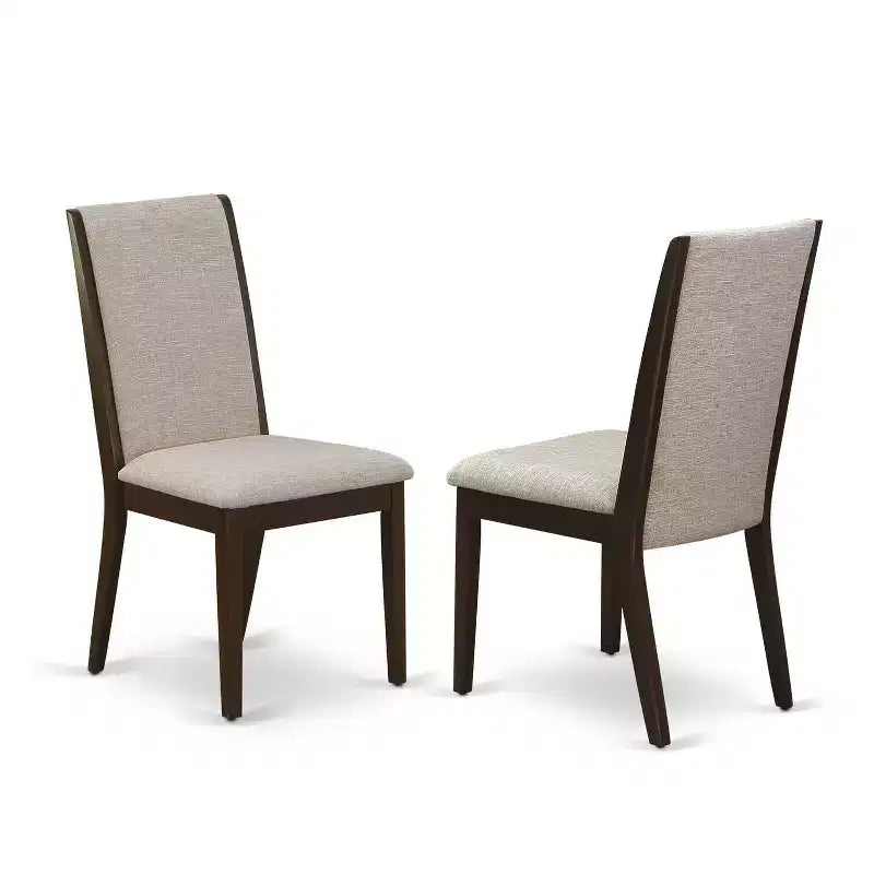 5-Piece Mahogany Finish Solid Wood Top - Rectangular Dining Room Set with Leaf - Seats 4