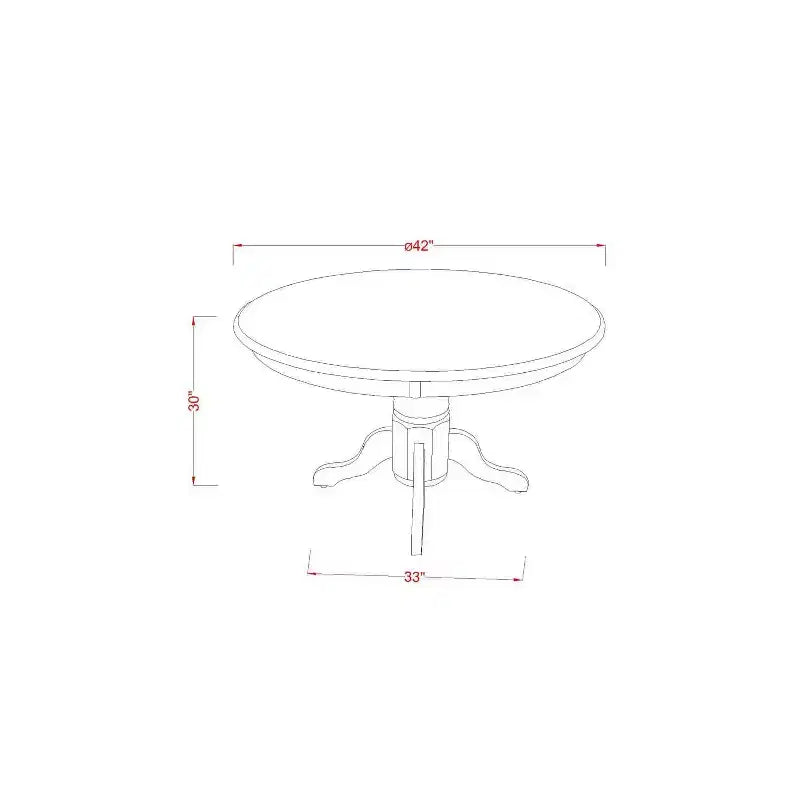 Southwestern Dining Set 5Pc Round Table & Chairs - 42 Inch Table, Vertical Slatted Design