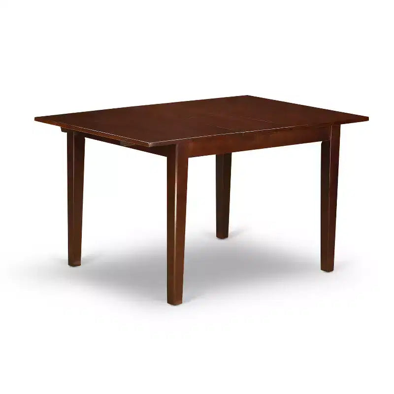 Dinette Set for 4 - Small Kitchen Table with Chairs - Modern Design - Saddle Brown Finish