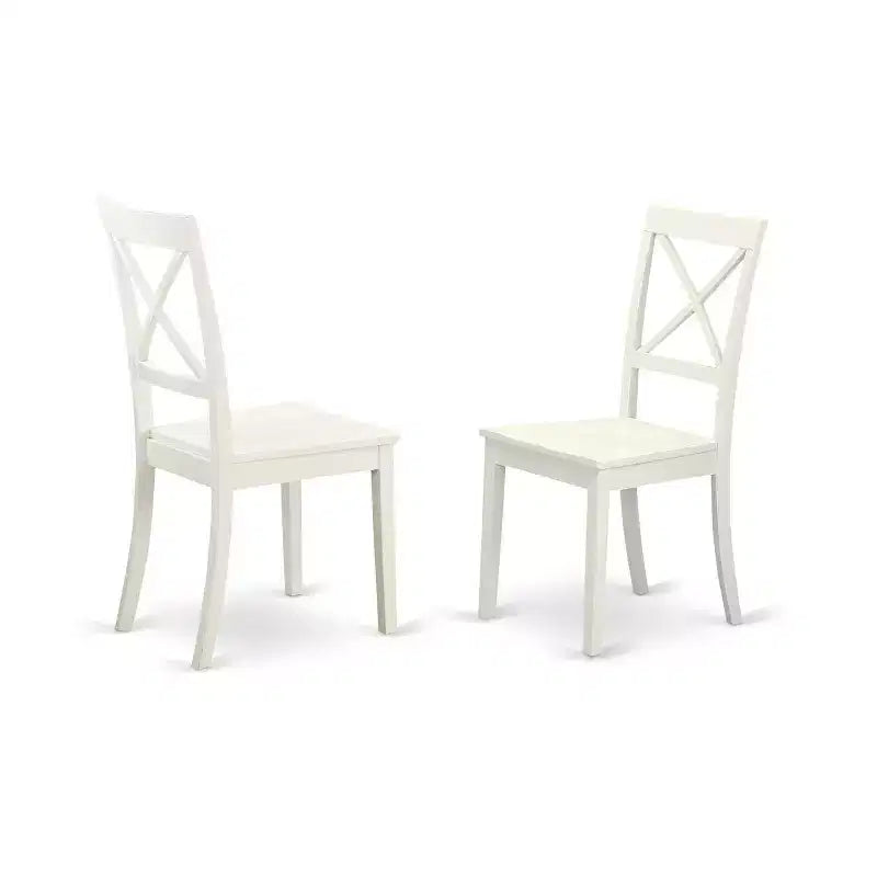 HomeStock 5-Pc Buttermilk and Cherry Solid Wood Top - Rectangular Dining Room Set with Butterfly Leaf - Seats 4