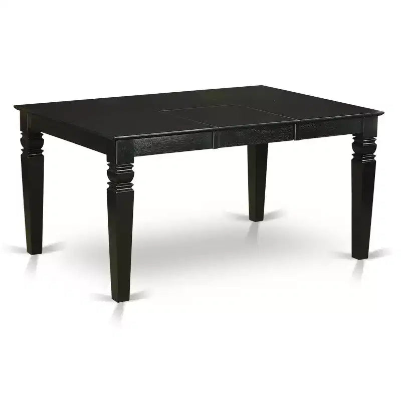 Rustic Dinette Table Set 7Pc 42x60 Rectangular Table w/ Leaf & 6 Parsons Chairs