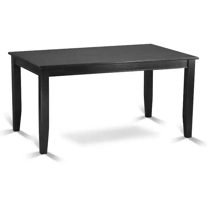 HomeStock 6-Piece Rectangle Black Finish Solid Wood Top Dining Table with 1 Bench, 4 Chairs