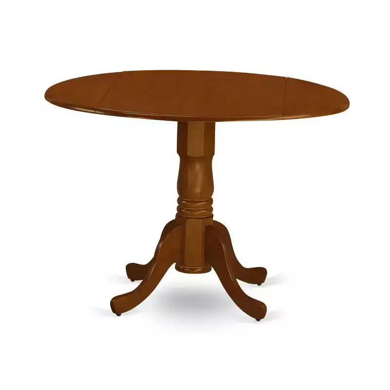5-Piece Saddle Brown Finish Solid Wood Top - Dining Room Set - Seats 4