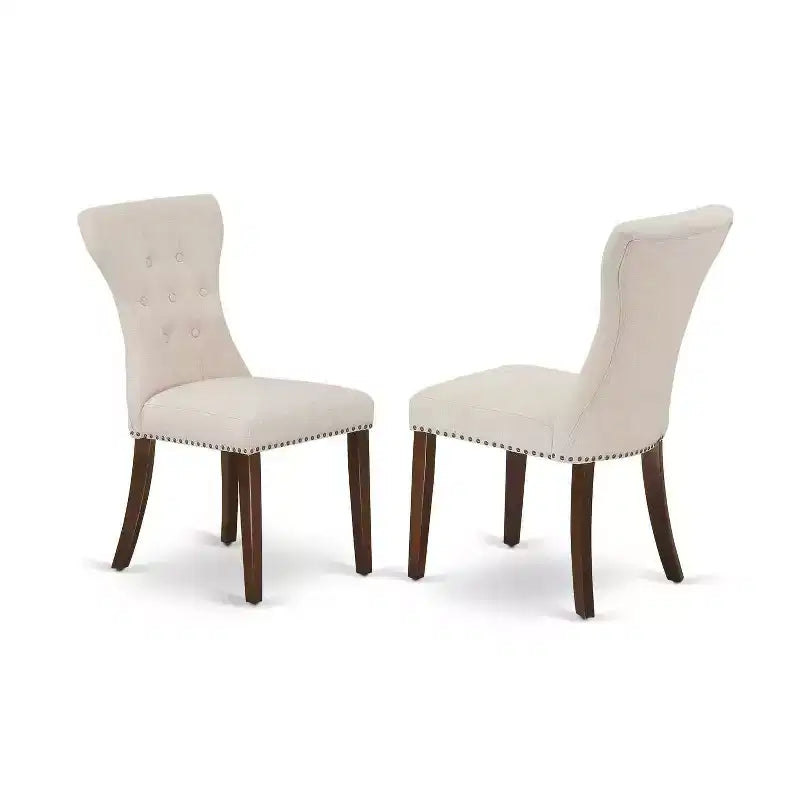 HomeStock 5-Piece Mahogany Finish Solid Wood Top Dining table with 4 Chairs