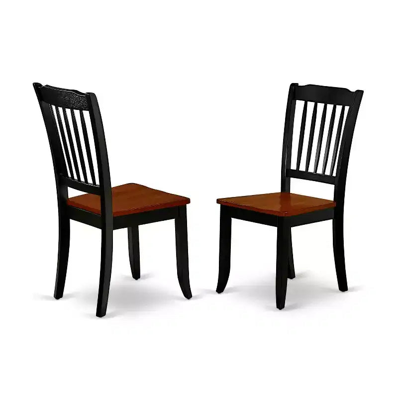 HomeStock 3-Piece Black and Cherry Finish Solid Wood Top Dining Table Set
