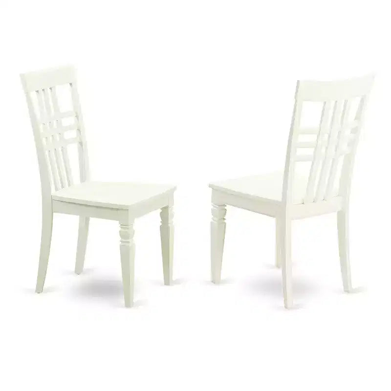 Round Kitchen Table Set - 3 Piece Dining Furniture with Dropleaf Table & 2 Chairs - 42 Inch White