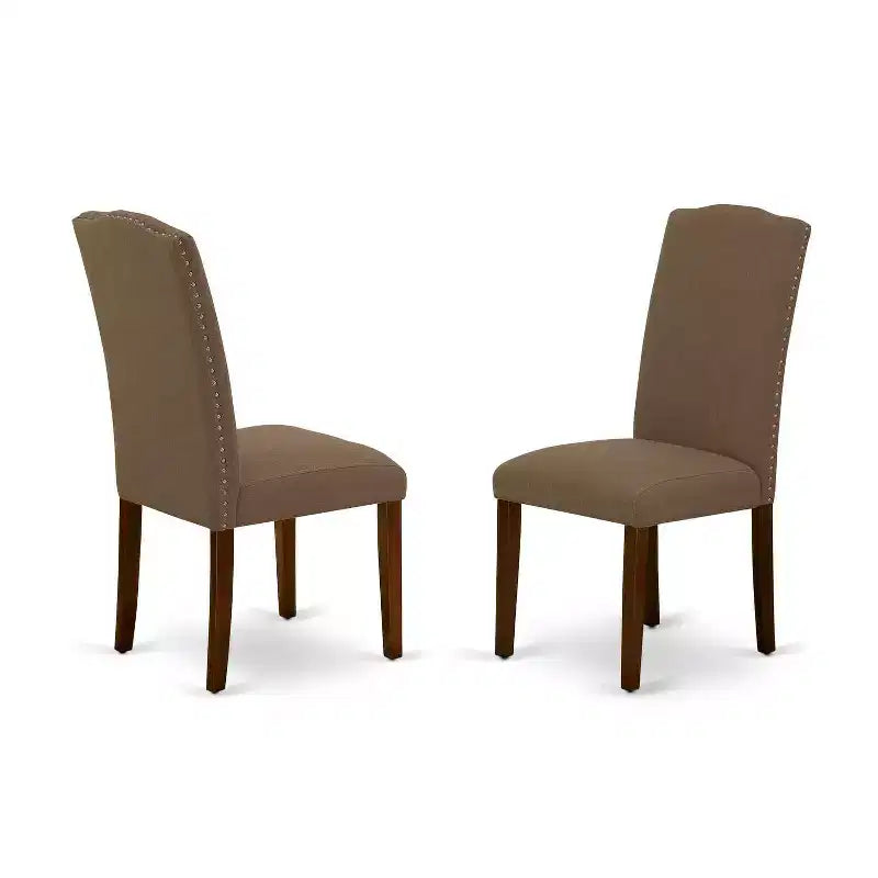 3-Piece Mahogany Finish Solid Wood Top Round Dining Room Set with High Back (Seats-4)