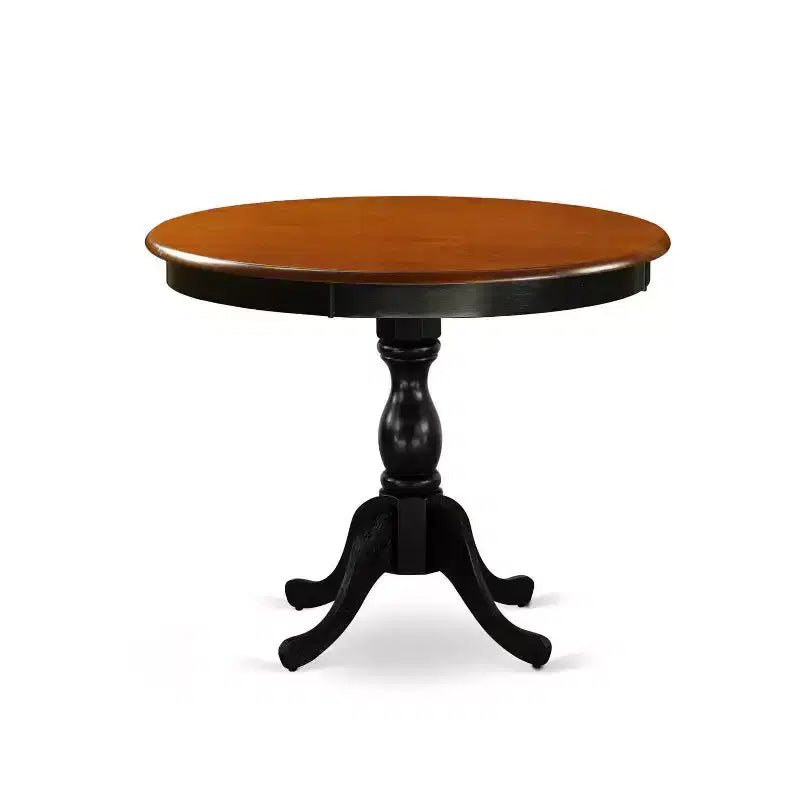 3-Piece Black and Cherry Finish Solid Wood Top - Dining Room Set - Seats-4