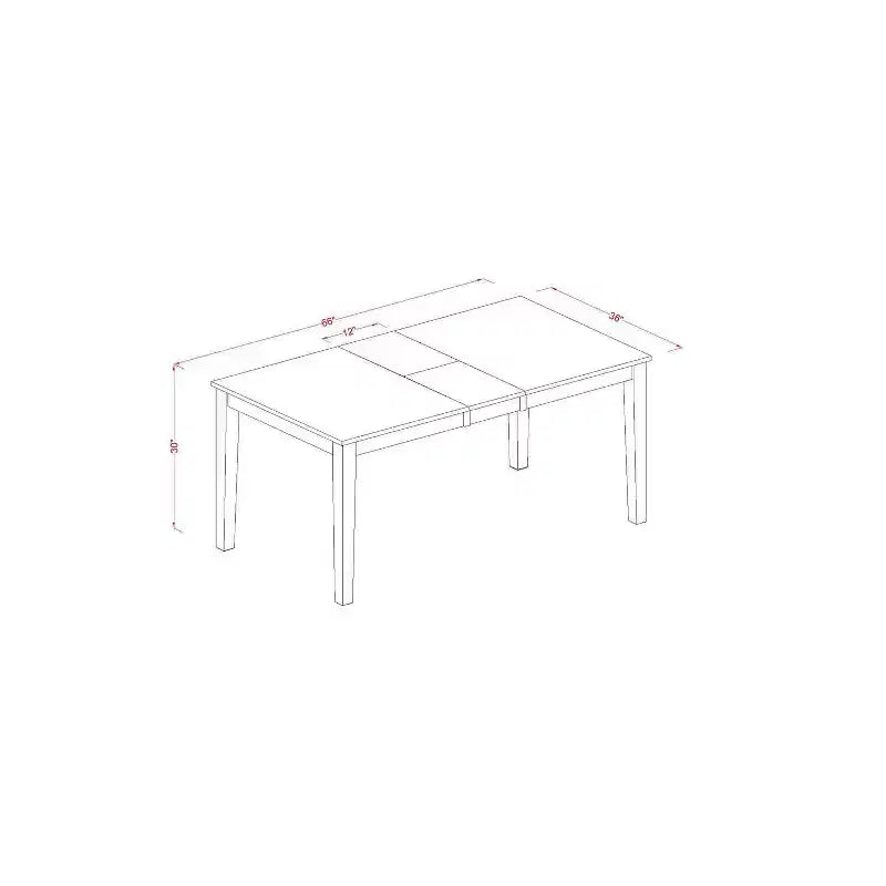 HomeStock 5-Pc Black and Cherry Finish Solid Wood Top - Dining Room Set - Seats 4