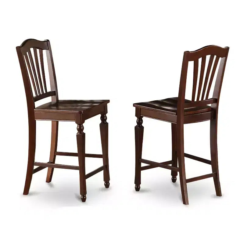 Counter Height Dining Set - 3 Piece Table & Chairs - Southwestern Style - 30x48 Inch Table