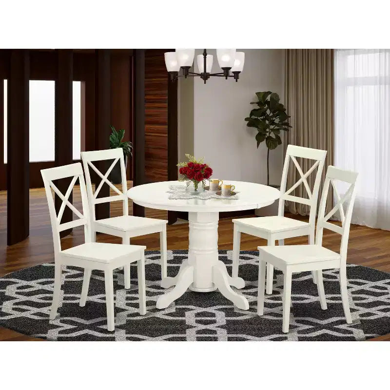 Victorian Dining Set - Round Table & 4 Chairs - Kitchen Dinette Room Set