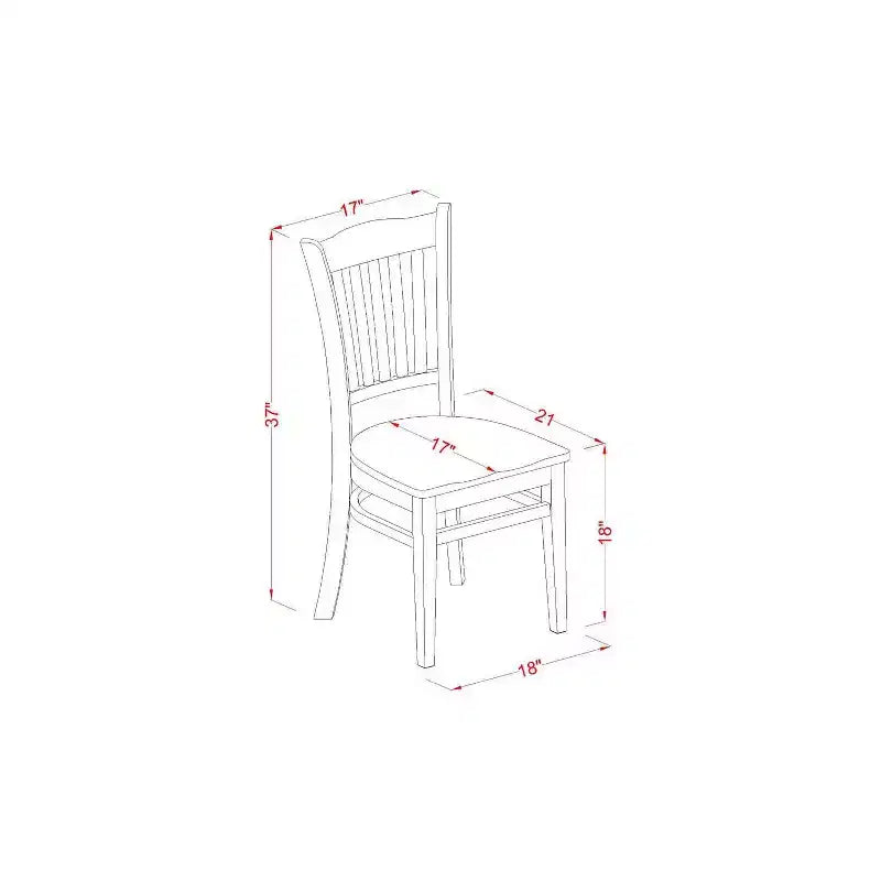 HomeStock 5-Piece Black and Cherry Finish Solid Wood Top Dining table with 4 Chairs with Slat Back