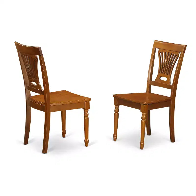 HomeStock 3-Piece Saddle Brown Finish Solid Wood Top Dining Table Set