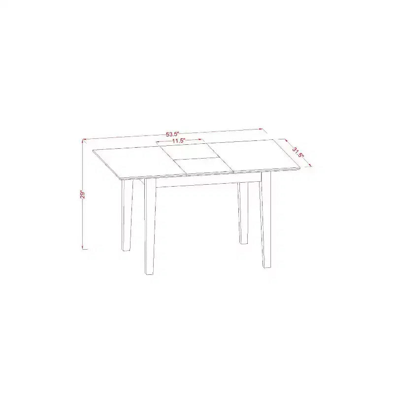 3-Piece Black Finish Rectangular Solid Wood Top Dining Table Set