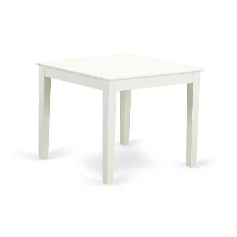 HomeStock 3-Piece Linen White Finish Solid Wood Top Dining Table Set