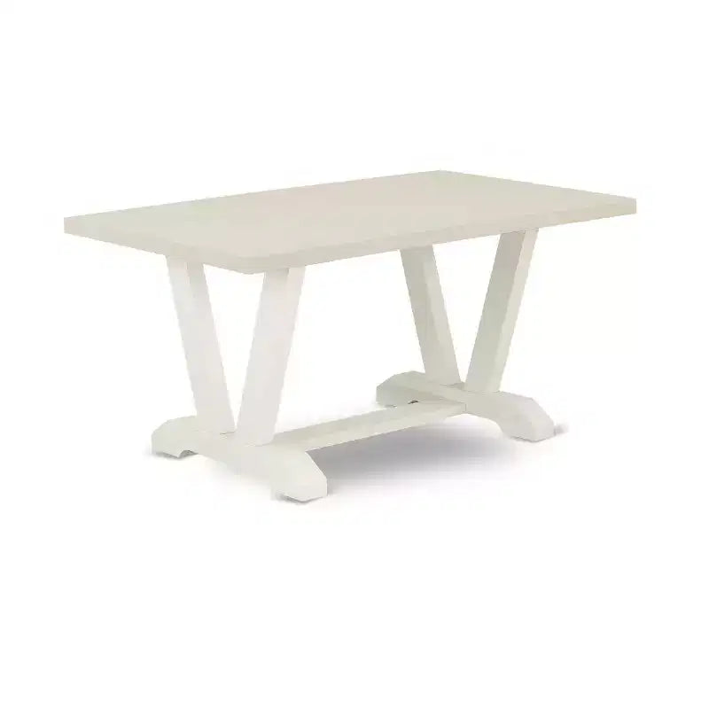 HomeStock 5-Piece Rectangle Natural Oak Finish Solid Wood Top Dining Table with 4 Parson Chair