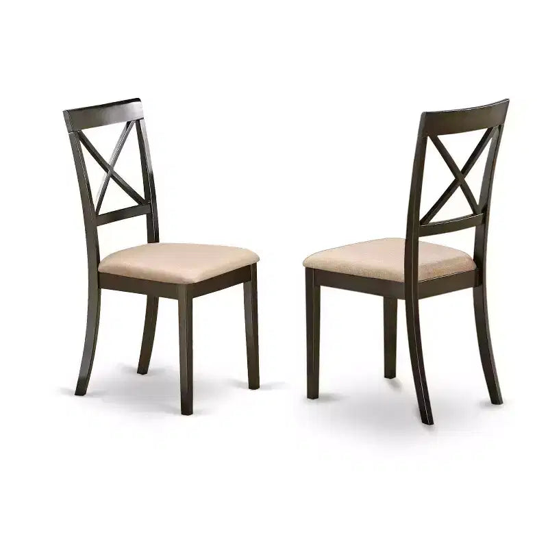 HomeStock 5-Pc Cappuccino Solid Wood Top - Dining Room Set - Seats 4